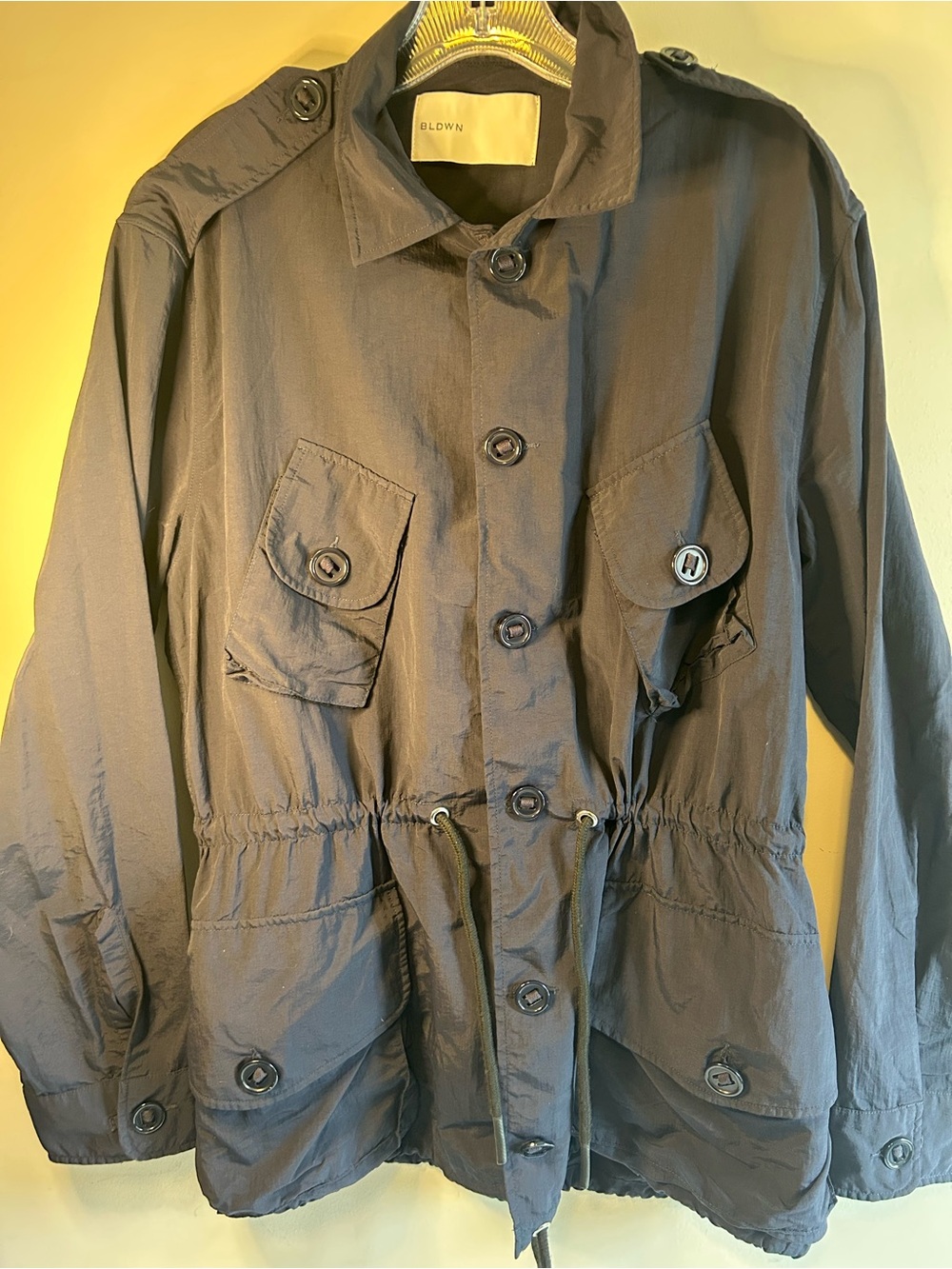 BLDWN Woman’s Navy Utility Jacket Full Button EUC